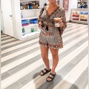 Angie bell sleeve Aztec romper medium